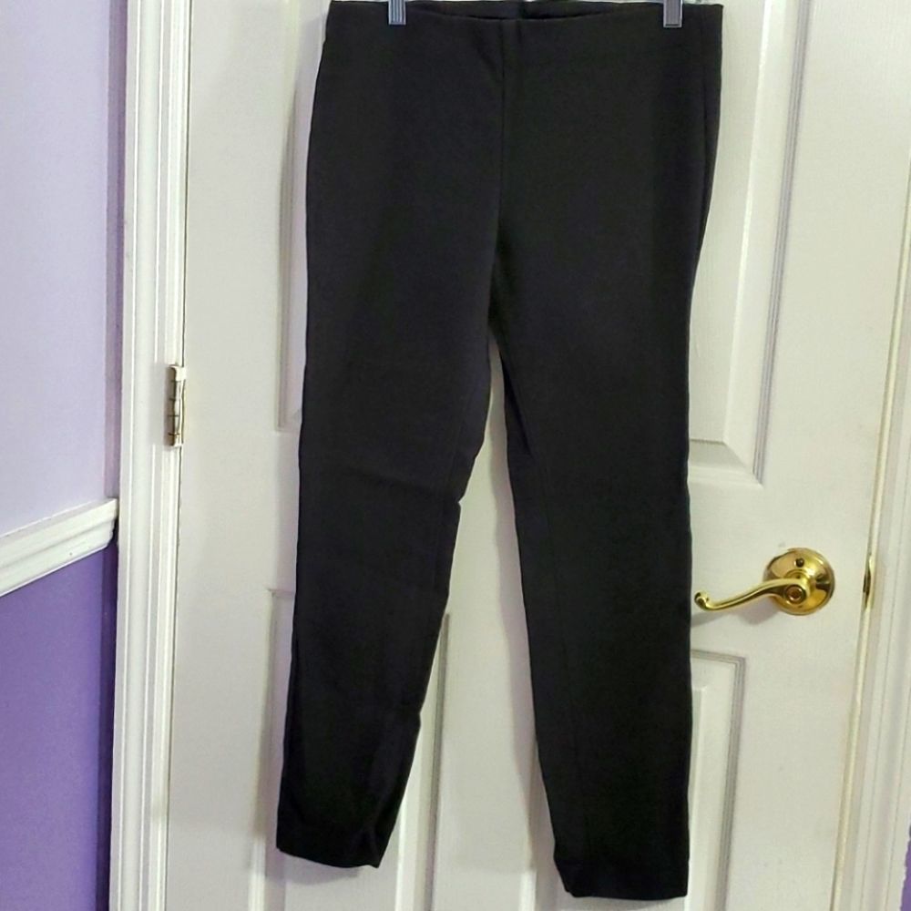 Crosby. Black Classic Office Pockets Tapered Leg Pull On Trouser Pants 8